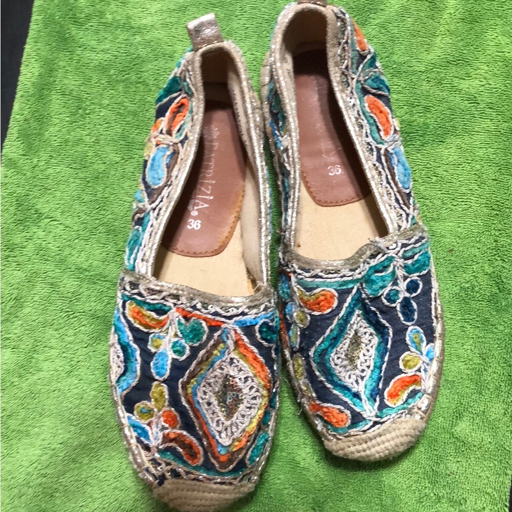 Patrizia Vibrant Blue and Green Espadrilles woman’s 5.5